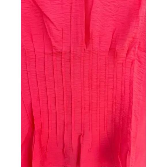 NWT‎ Anthropologie The Della Pleated-Waist Shell Top, Red, Sz L - Picture 4 of 6